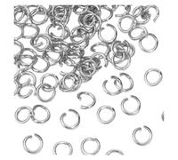 Jump Rings 100-200pcs 3-8mm Stainless Steel Open Jump Rings Split Connectors for DIY Necklace Jewelry Finding Making Accessories(200pcs Steel Color,0.8x6mm)