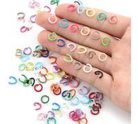 Jump Rings 1000pcs Mixed Color Open Rings for DIY Jewelry Making Crafting for Jewelry Making(Black-A)