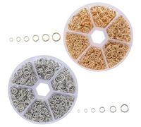 Jump Rings Jewellery Making Kit Metal O Ring Jewelry Connector Open Jump Split Rings Boxed Silver Round Hoops Metal Ring Silver Metal Open Jump Rings Jump Rings Kit for Jewelry Making 2780 PCS