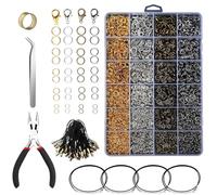 Jump Rings Set For Jewelry Crafting, Open Rings In 4 Finishes With Pliers And Diy Jewelry Tools, Includes Necklace Cords, Clasps, And Chains