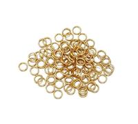 Jump Rings Stainless Steel, Stainless Steel Open Split Jump Rings 100/200 Pcs Gold/Silver Multiple Sizes(Gold 100Pcs,0.6X5mm)