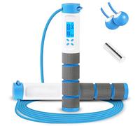 Jump Rope, Digital Weighted Handle Workout Jumping Rope with Calorie Counter for Training Fitness, Adjustable Exercise Speed Skipping Rope for Men, Women, Kids, Girls (Blue)