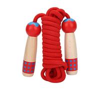 Jump Rope for Kids, Chinese Jump Rope, 3meter Adjustable Cotton Skipping String with Wooden Handles, Suitable for Boys and Girls Fitness Outdoor Sports (zebra red)