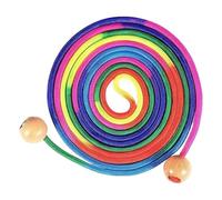 Jump Rope, Kids Rainbow Skipping Rope, Multiplayer Jumping Toy | Wooden Handles, Adjustable Cotton Cord | 1 Piece, For Playground, School And Team Games