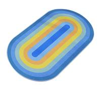 Jump Rope Mat 100x50CM Color Jump Rope Mat Double sided Mute Skipping Base Shockproof Fitness Exercise Home Bedside Carpet(Blue)