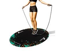 Jump Rope Mat Large Rubber Exercise Mat Rope Skipping Workout Mats for Home Gym Flooring Non-Slip Oval Design for Floor & Rope Protection VR mat