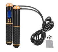 Jump Rope Skipping Rope with Counter for Training Fitness, Intelligent Electronic Counting Exercise Jumping Rope, Fitness Equipment Indoor and Outdoor(Black+Yellow)