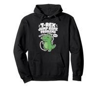 Jump Rope T-Rex Funny Dino Skipping Cardio Pullover Hoodie