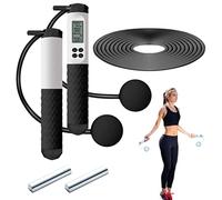 Jump Ropes for Fitness Ropeless Jump Rope Weighted Jump Rope Ropeless Digital Skipping Rope with Calorie Counter Cordless Skipping Rope for Kid Adult Black