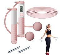 Jump Ropes for Fitness Skipping Rope With Counter Ropeless Digital Skipping Rope with Calorie Counter Cordless Skipping Rope for Kid Adult Pink