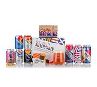 Jump Ship Brewing Alcohol-Free Beer Christmas Gift Box - 7 Craft <0.5% Beers, Tasting Glass & Gourmet Snack | Vegan, Low-Calorie & Gluten-Free | Non-Alcoholic Beer Gift Set for Beer Lovers