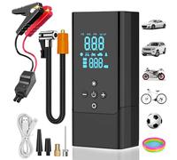 Jump Starter Power Pack, 1000A 150 PSI Air Compressor Car Battery Booster, Portable Tyre Inflator Car Starter Power Bank with Jump leads and Emergency Lighting