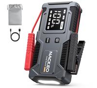 Jump Starter Power Pack 6000A, Safer Built-In Clip Car Battery Booster Jump Starter for 12V Vehicle (up to 9.0L Petrol & 7.0L Diesel Engines) with Boost Function, LED Screen and Flashlight