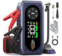 Jump Starter Power Pack 6000A with Air Compressor 150PSI, YaberAuto Car Battery Booster Jump Starter for 9L Gas/8L Diesel, Tyre inflator with Jump leads, Insulated Gloves, 500 Lumens
