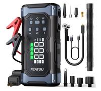 Jump Starter Power Pack, 8000A Car Battery Booster Jump Starter with 150PSI Tyre Inflator Air Compressor, 12V Car Starter Power Bank for Petrol/Diesel/EV Hybrid Engine, Jump Pack with 500 Lumen