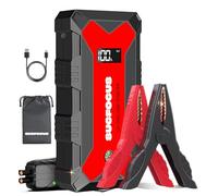 Jump Starter Power Pack, Car Battery Booster Jump Starter (for 9.0L Gas or 8.5L Diesel Engine), Car Jumper Starter Power Bank with Jump Leads, LED Light/USB QC3.0 (Red)