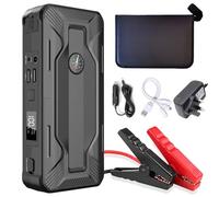 Jump Starter Power Pack-J20, 2000A Peak 12V Car Battery Booster Jump Starter for up to 6L Gas/4L Diesel, Portable Powerbank with 3 USB Cables and Car Charger, 4 LED Modes& LCD Digital Display