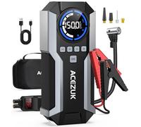Jump Starter Power Pack with 150PSI Air Compressor,12V Portable Car Battery Booster Jump Starter(All Gas/12.0L Diesel),Car Starter Power Bank, LCD Display and LED Lights