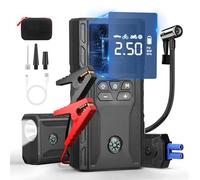 Jump Starter Power Pack with 150PSI Air Compressor, 1800A Peak 12V Car Battery Booster for Petrol & 5L Diesel, Portable Power Bank, Large LCD Display, LED Light, USB QC3.0 (J23)