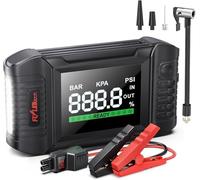 Jump Starter Power Pack with 150PSI Air Compressor, FLYLINKTECH 6000A Portable Car Battery Booster (All Gas/10.0L Diesel), Jump Starter and Tyre Inflator Power Pack with Jump leads, Emergency Light