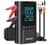 Jump Starter Power Pack with Air Compressor, 5-in-1 Car Battery Booster Jump Starter (8.5 Gas/7.5L Diesel), 5000A Car Jump Starters Power Bank with LCD Display, Emergency Light