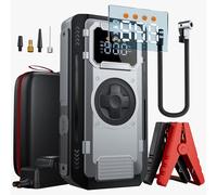 Jump Starter Power Pack with Air Compressor, 5000A 150PSI Car Battery Booster Jump Starter (ALL Gas/10L Diesel Engines),12V Power Bank Jump Box with Large Digital Display, Jump Leads