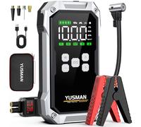 Jump Starter Power Pack with Air Compressor, 7000A 150PSI Portable Car Battery Booster (All Petrol/10L Diesel), 12V Car Jump Starter Power Bank with Jump Leads, LCD Screen, 2 LED Light