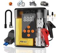 Jump Starter with Air Compressor, 4000A Peak Car Battery Charger, 200PSI Tyre Inflator, Heavy Duty Power Supply for up to 9.0L Gas, 8.0L Diesel Engines, LED Light, USB Ports, Emergency Road Kit