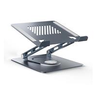 jumper Adjustable Laptop Stand for Desk and Gaming, Ergonomic Riser with 360° Rotating Base, Foldable Notebook Computer Holder, Laptop/Tabet Desktop, More 10-17" Laptops, Silver
