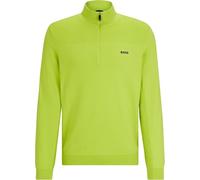 Jumper BOSS Mens Green Quarter Zip Knitwear With Logo - Momentum-X