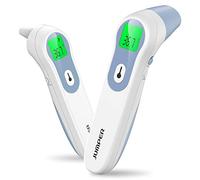 JUMPER Ear Forehead Thermometer Infrared Digital Thermometer with Accurate Reading High Temperature Alarm Memory Recalls for Baby Kid and Adults, Blue