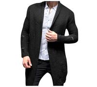 Jumper For Men Adult - Loose Cardigan Knitted Coat Border Europe And The United States Muscle Sweater (Black Xl)