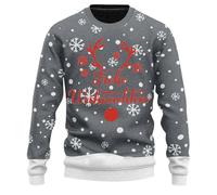 Jumper For Men - Christmas Print Crew Neck Sweatshirt For And Wo - Holiday Graphic Tee For Festive Celebration (Grey M)