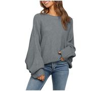 Jumper for Women Uk, Women's Batwing Sleeve Knit Pullover Sweater Long Sleeve Solid Color Relaxed Fit Casual Cozy Top