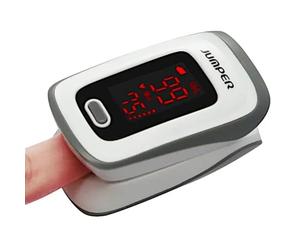 JUMPER Large Screen Pulse Oximeter, Measures SpO2, Sats Machine, Perfusion Index and Finger Pulse Rate, with Case, Batteries and Lanyard