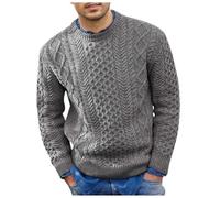 Jumper Man, Men`s Crewneck Jumper Winter Knitted Plain Classic Sweater Pullover Thick Warm Long Sleeve Sweatshirt Pullover Sweaters for Men Fishermans Jumpers for Men