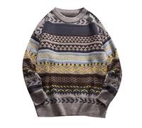 Jumper Men, Crew Neck Jumpers for Men Uk Chunky Knit Jumper Winter Sweater Unisex Mens Jumpers Cable Knitted Pullover Soft Thermal Sweaters for Men Fishermans Jumpers for Men