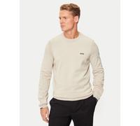 Jumper Mens BOSS Beige Round Neck Pullover Knitwear With Logo - Ever-X Size XL