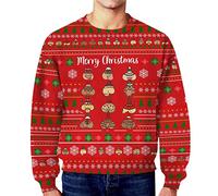 Jumper Men's Winter Christmas Funny Ugly Dirty Secret Casual Crew Neck Jumper Without, red, XL