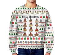 Jumper Men's Winter Christmas Funny Ugly Dirty Secret Casual Crew Neck Jumper Without, White, XL
