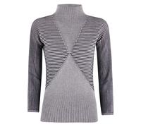 Jumper with Striped Links-Stitch Details - female - Emporio Armani - Turtlenecks - Multicolor - L - Knitwear L