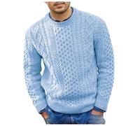 Jumpers for Men, Men's Jumpers Crew Neck Casual Slim Fit Basic Chunky Fairisle Design Knitted Jumper Knit Sweater Winter Pullover Sweater Tops for Men Casual Jumpers Men