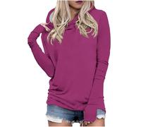 Jumpers for Women UK Casual Long Sleeve Hooded Sweatshirt Fall Winter Solid Color Pullover Soft Lightweight Workout Sweat Shirts Soft Comfort Tunic Tops Outfits