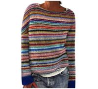 Jumpers for Women UK Christmas Vintage Fairisle Norwegian Sweaters Fall Winter Crewneck Long Sleeve Knitted Pullover Isle Printed Casual Comfy Sweatshirts Oversized Ladies Lightweight Tunic Festival