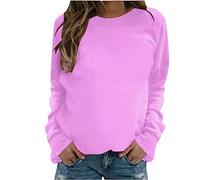 Jumpers for Women UK Clearance Casual Lightweight Loose Sweatshirts Casual Elegant Crew Neck Plain Pullover Long Sleeve Autumn Winter Basic Sweatshirt for Work Office