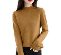 Jumpers for Women UK Ladies Lightweight Faux Wool Knit Jumpers Casual Crew Neck Cashmere Sweater Pullover Knitwear Long Sleeve Tops Women Gifts for Her,Champagne,M,U414K