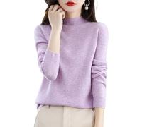 Jumpers for Women UK Ladies Lightweight Faux Wool Knit Jumpers Casual Crew Neck Cashmere Sweater Pullover Knitwear Long Sleeve Tops Women 30th Birthday Gifts for Women,Light Purple,M,U426K