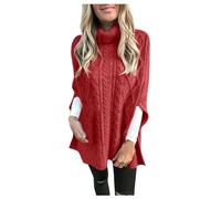 Jumpers for Women UK Plus Size Split Turtle Neck Jumpers Roll Neck Long Sleeve Knit Sweater Plain Knitted Jumpers Loose Knitted Pullover Turtleneck Sweater Knitwear Elegant Party Knitted Tunic Tops