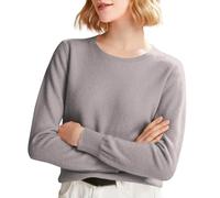 Jumpers for Women UK Solid Color Winter New Knitted Sweater Round Neck Women's Spring and Autumn Winter Long Sleeve Warm Ladies Cashmere Jumpers Grey