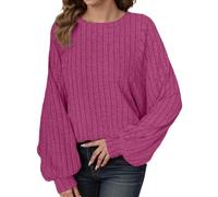 Jumpers for Women UK, Sweater Women UK, Women Jumper Cable Knit Long Sleeve Crew Neck Pullover Casual Sweater Tops Knitted Cricket Jumper Womens Stretch